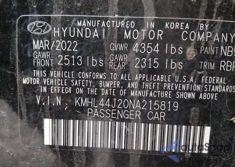 2022 Hyundai Sonata Sel Plus из США, поврежденный, VIN KMHL44J20NA215819